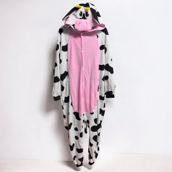 Spooktacular Creations Unisex Cow Pajama Plush Jumpsuit – Size M – NWOT! - Picture 2 of 13